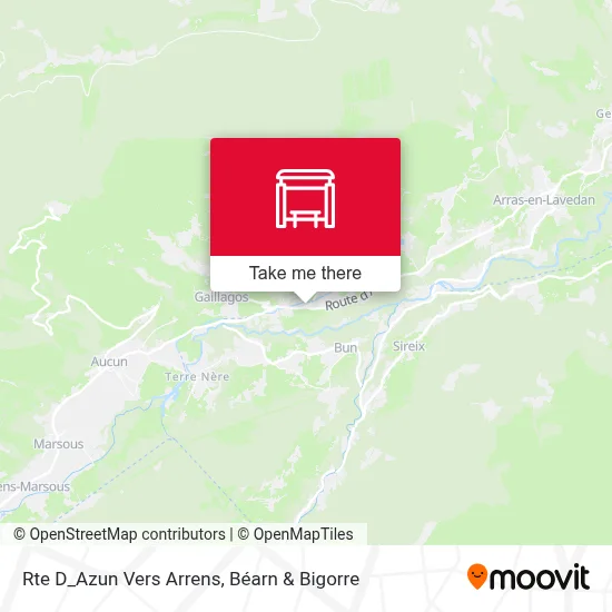 Rte D_Azun Vers Arrens map