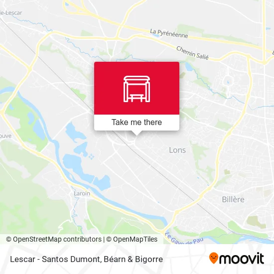 Lescar - Santos Dumont map