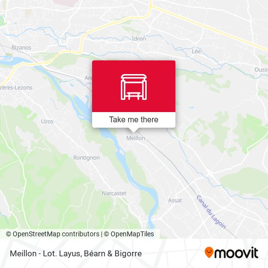 Meillon - Lot. Layus map