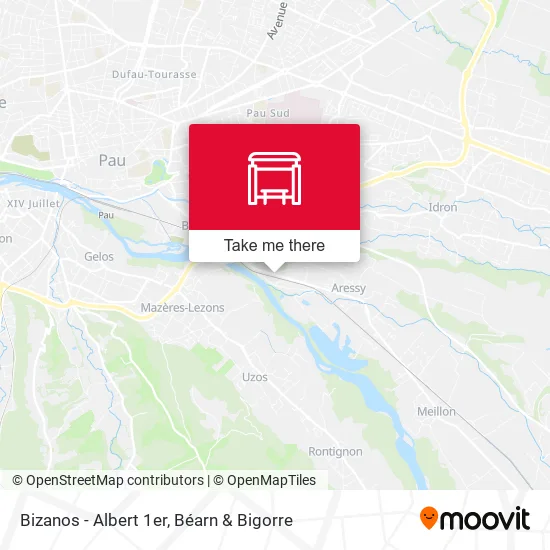 Bizanos - Albert 1er map
