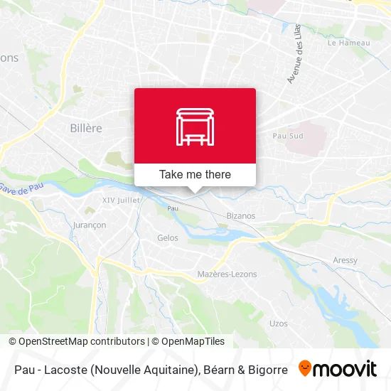 Pau - Lacoste (Nouvelle Aquitaine) map