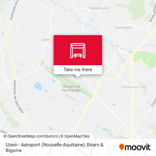Mapa Uzein - Aéroport (Nouvelle-Aquitaine)