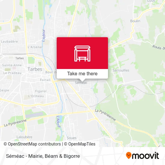 Séméac - Mairie map