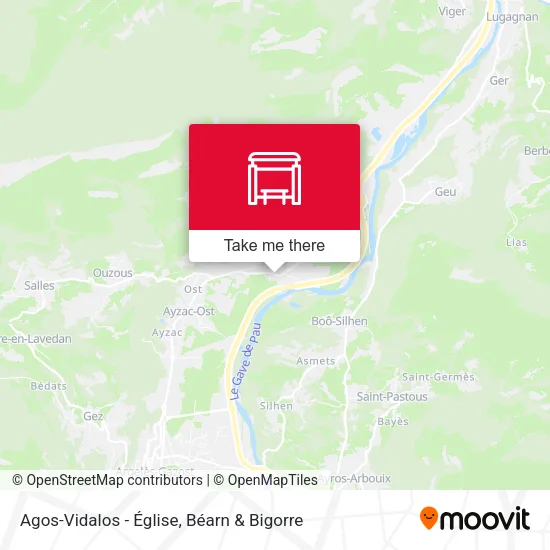 Agos-Vidalos - Église map