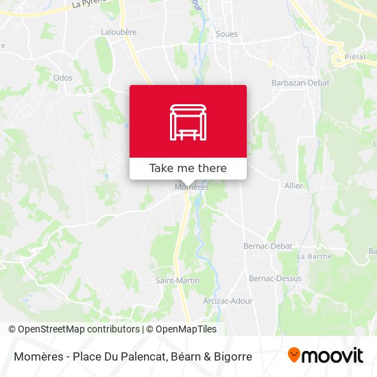 Mapa Momères - Place Du Palencat