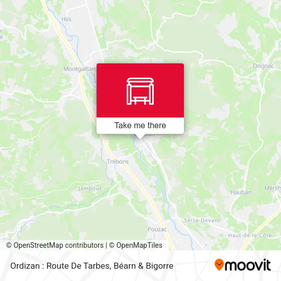 Mapa Ordizan : Route De Tarbes