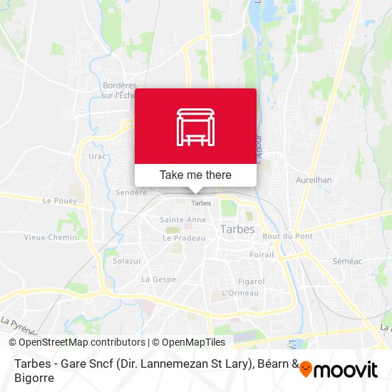 Mapa Tarbes - Gare Sncf (Dir. Lannemezan St Lary)