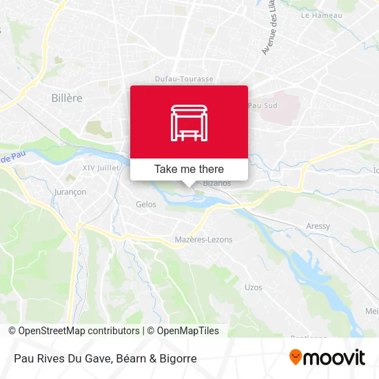 Pau Rives Du Gave map