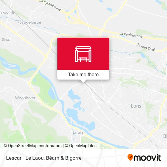 Lescar - Le Laou map