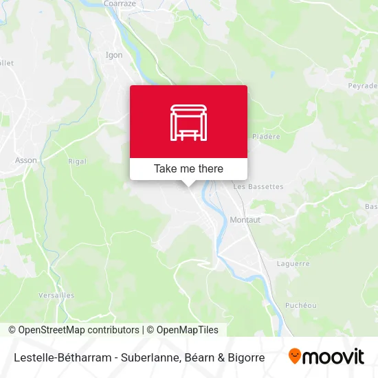 Lestelle-Bétharram - Suberlanne map