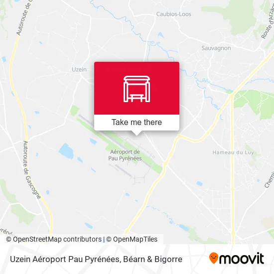 Uzein Aéroport Pau Pyrénées map