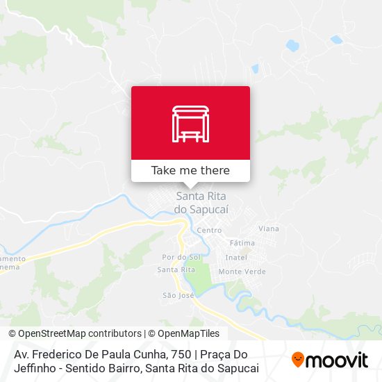 Mapa Av. Frederico De Paula Cunha, 750 | Praça Do Jeffinho - Sentido Bairro