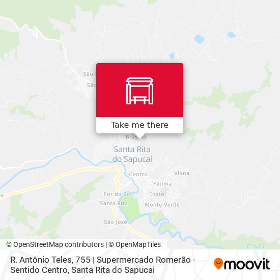 Mapa R. Antônio Teles, 755 | Supermercado Romerão - Sentido Centro