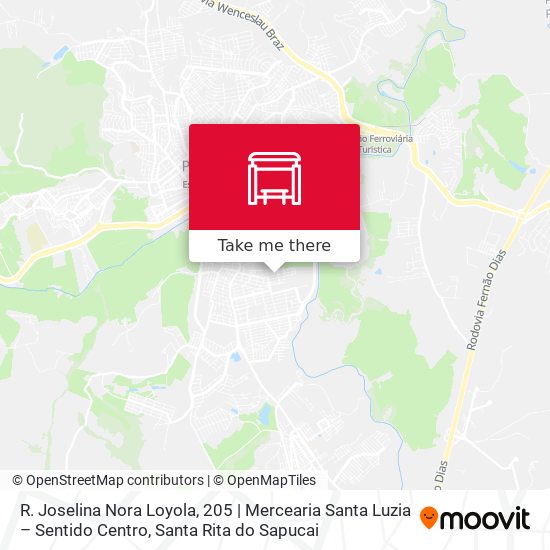 Mapa R. Joselina Nora Loyola, 205 | Mercearia Santa Luzia – Sentido Centro