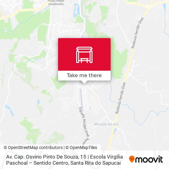 Av. Cap. Osvino Pinto De Souza, 15 | Escola Virgília Paschoal – Sentido Centro map