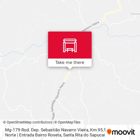 Mapa Mg-179 Rod. Dep. Sebastião Navarro Vieira, Km 95,1 Norte | Entrada Bairro Roseta