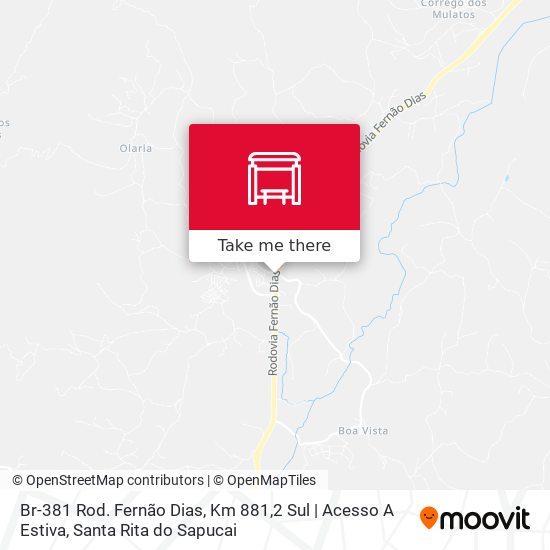 Mapa Br-381 Rod. Fernão Dias, Km 881,2 Sul | Acesso A Estiva