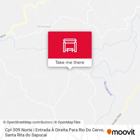 Mapa Cpl-309 Norte | Entrada À Direita Para Rio Do Cervo