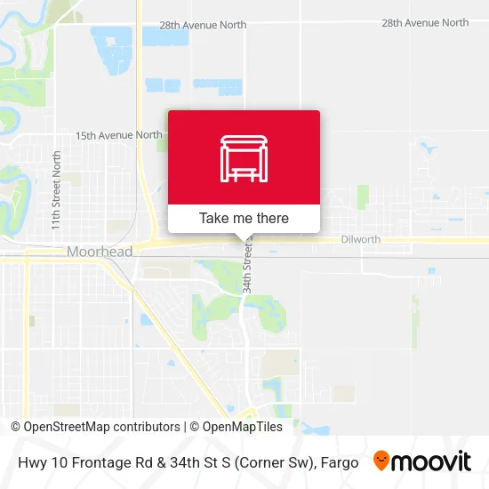 Hwy 10 Frontage Rd & 34th St S (Corner Sw) map