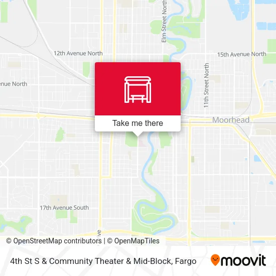 4th St S & Community Theater & Mid-Block map