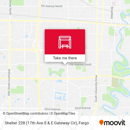 Shelter 228 (17th Ave S & E Gateway Cir) map