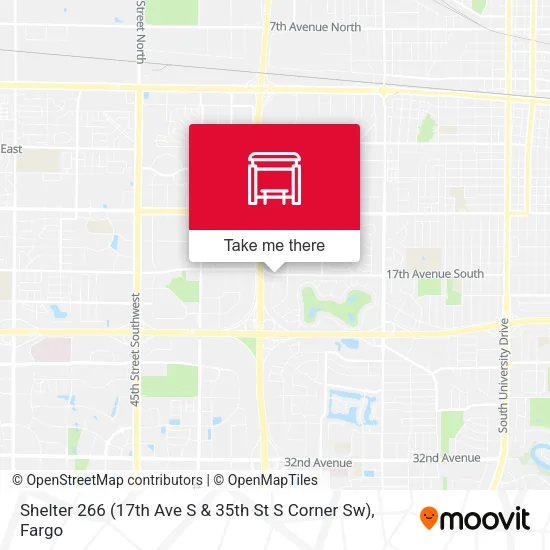 Shelter 266 (17th Ave S & 35th St S Corner Sw) map