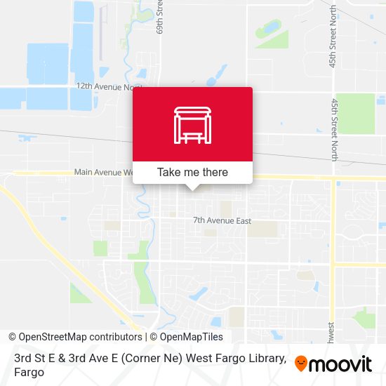 3rd St E & 3rd Ave E (Corner Ne) West Fargo Library map