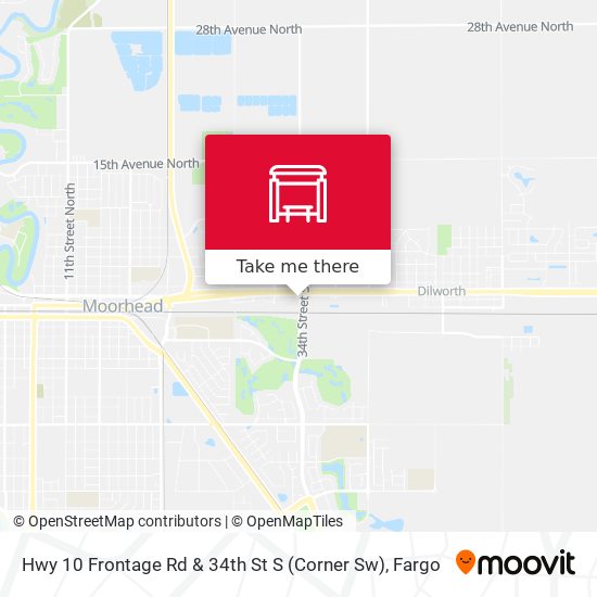 Mapa de Hwy 10 Frontage Rd & 34th St S (Corner Sw)