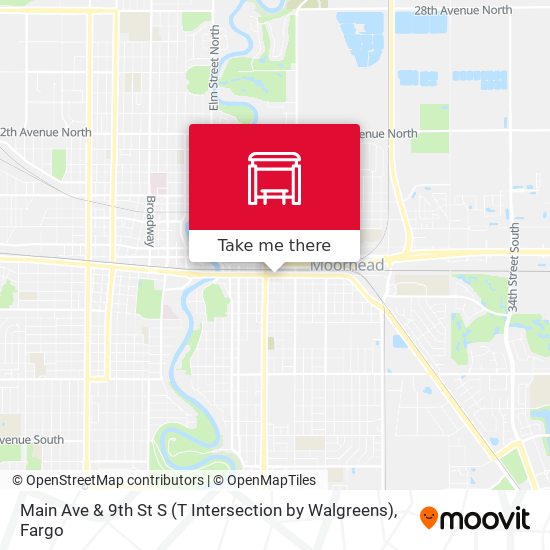 Main Ave & 9th St S (T Intersection by Walgreens) map