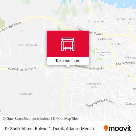 Dr Sadik Ahmet Bulvari 1. Durak map