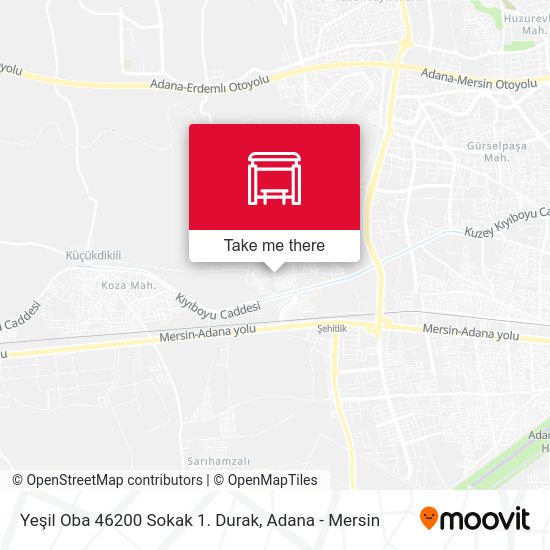 Yeşil Oba 46200 Sokak 1. Durak map