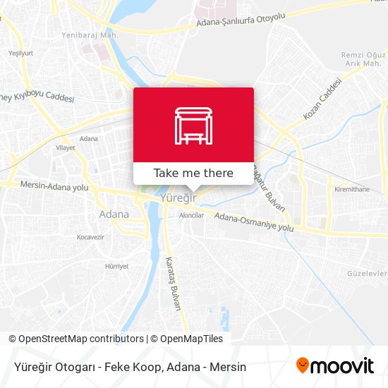 Yüreğir Otogarı - Feke Koop map