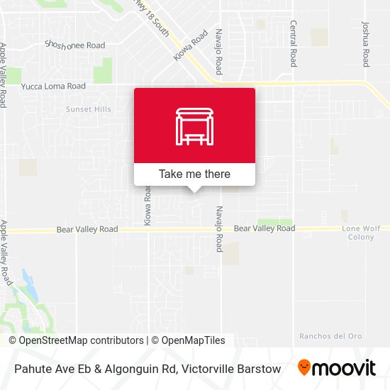 Pahute Ave Eb & Algonguin Rd map