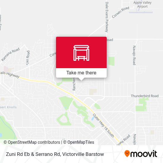 Zuni Rd Eb & Serrano Rd map