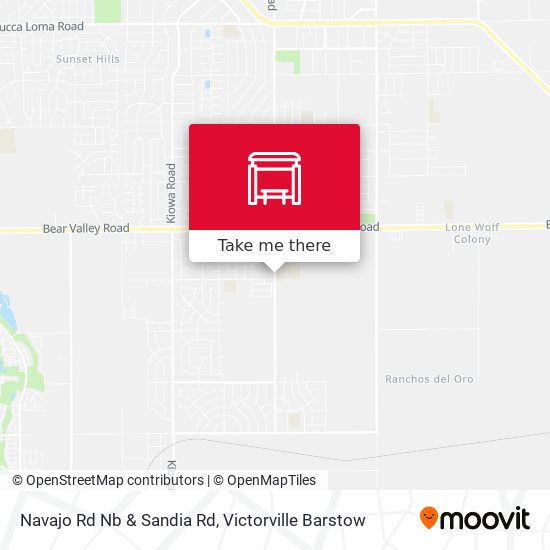 Navajo Rd Nb & Sandia Rd map