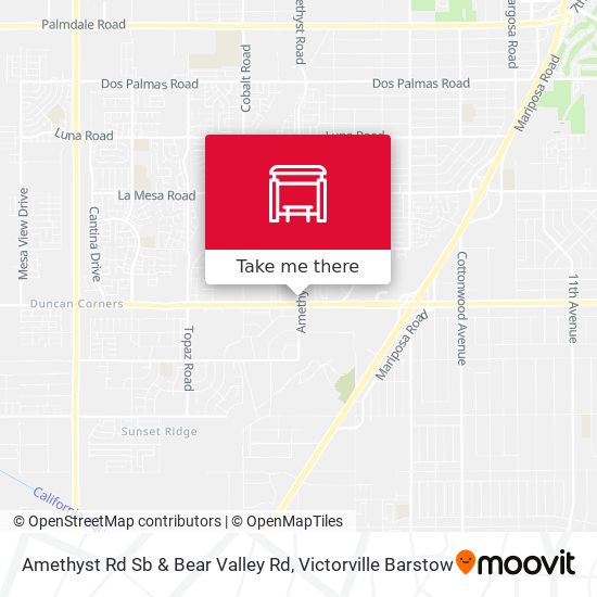 Mapa de Amethyst Rd Sb & Bear Valley Rd