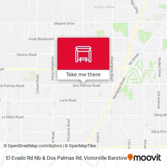 El Evado Rd Nb & Dos Palmas Rd map