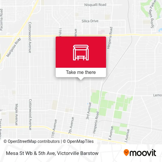 Mesa St Wb & 5th Ave map