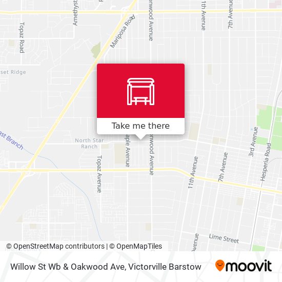 Mapa de Willow St Wb & Oakwood Ave