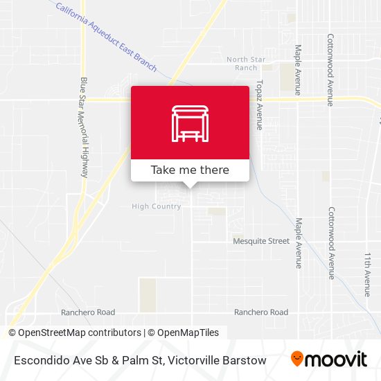 Escondido Ave Sb & Palm St map