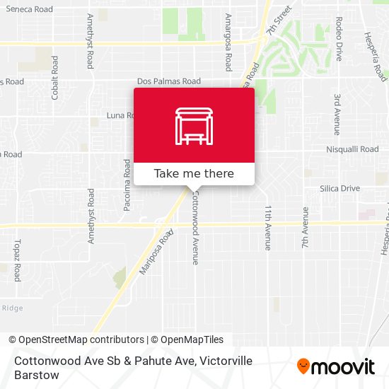 Cottonwood Ave Sb & Pahute Ave map