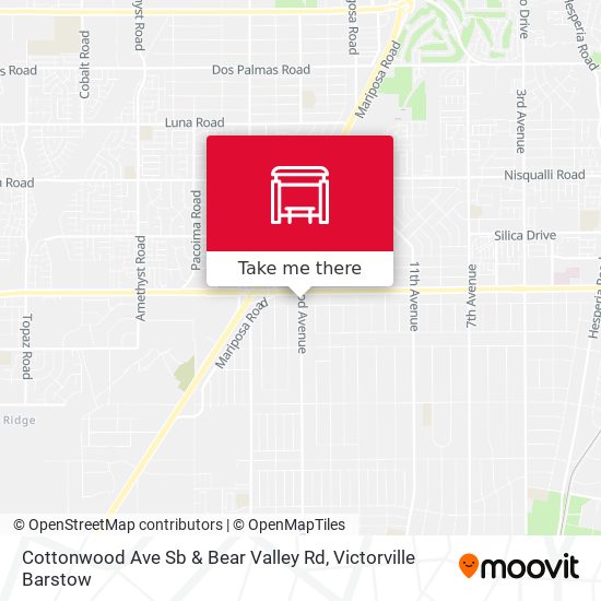 Mapa de Cottonwood Ave Sb & Bear Valley Rd