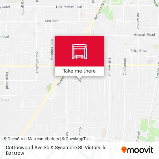 Mapa de Cottonwood Ave Sb & Sycamore St