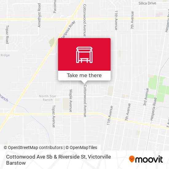 Mapa de Cottonwood Ave Sb & Riverside St