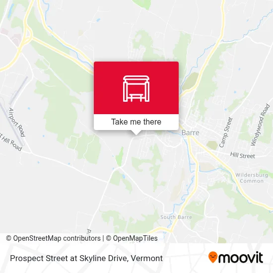 Prospect Street at Skyline Drive map