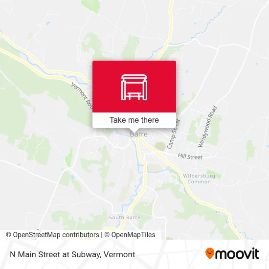 N Main Street at Subway map