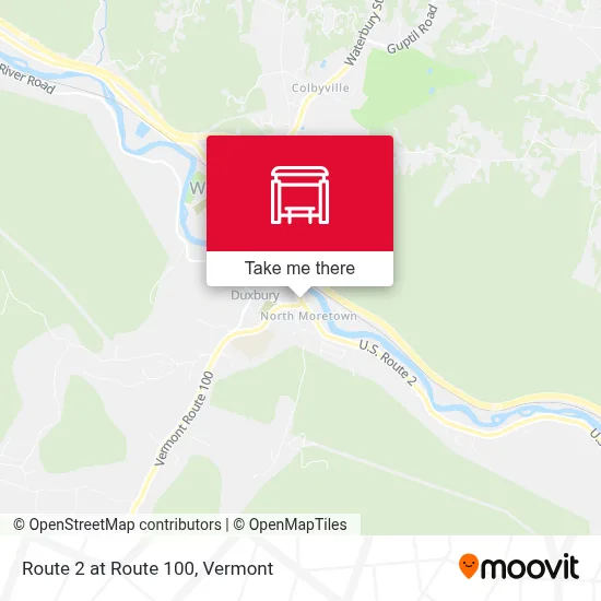 Route 2 at Route 100 map