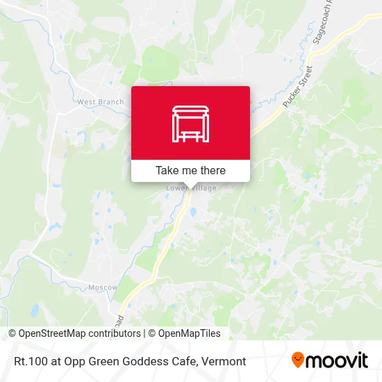 Rt.100 at Opp Green Goddess Cafe map