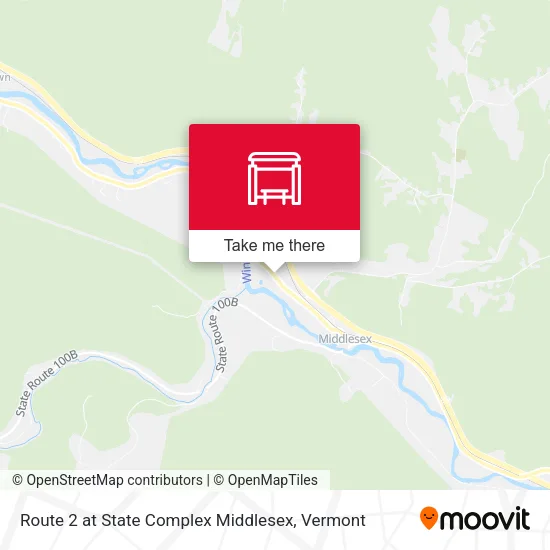 Route 2 at State Complex Middlesex map