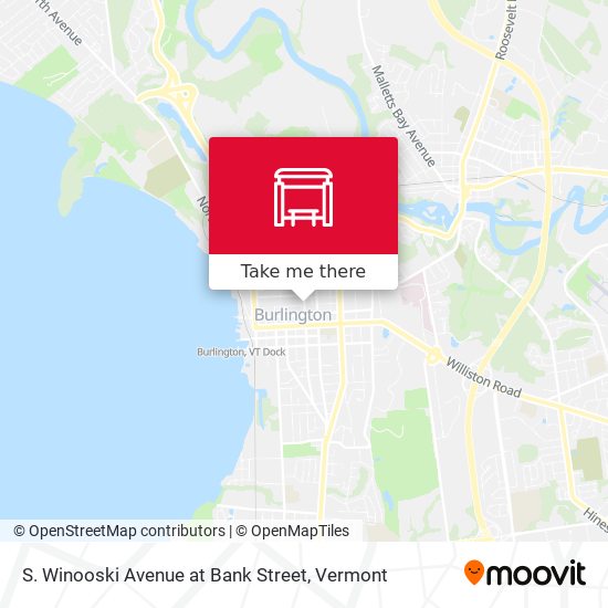 Mapa de S. Winooski Avenue at Bank Street
